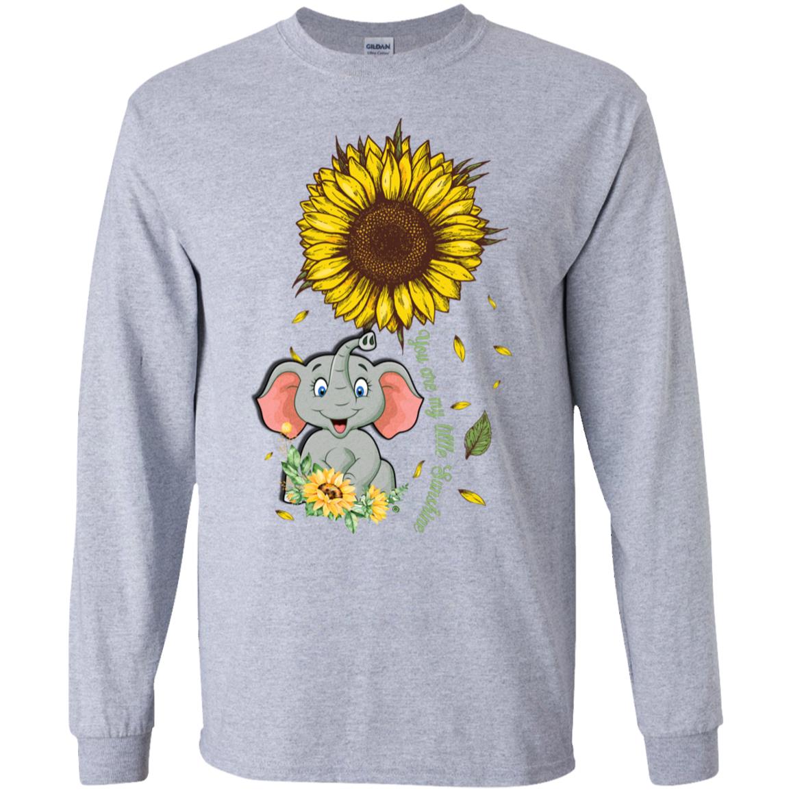 You Are My Little Sunshine Sunflower Elephant T-Shirt & Hoodie | Teecentury.com