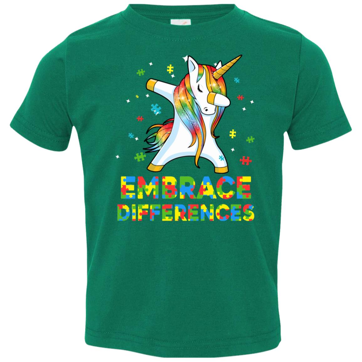 Dabbing Unicorn Autism Awareness Embrace Differences Youth Youth Shirt | Teecentury.com
