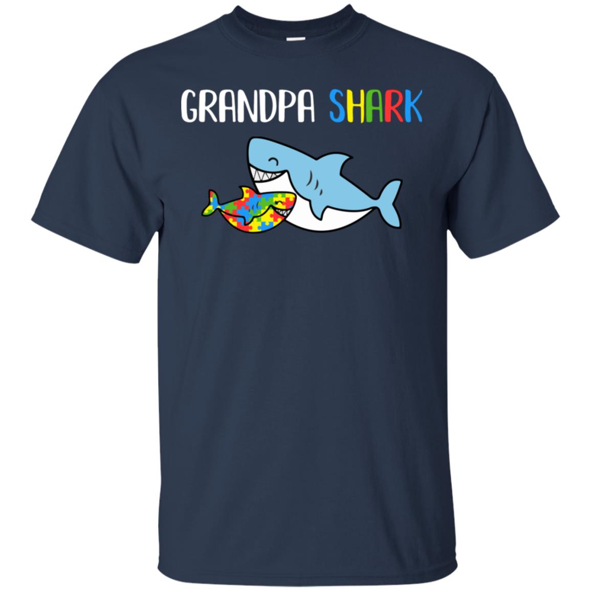 Grandpa Shark Support Autism Awareness For Grandchild T-Shirt & Hoodie | Teecentury.com