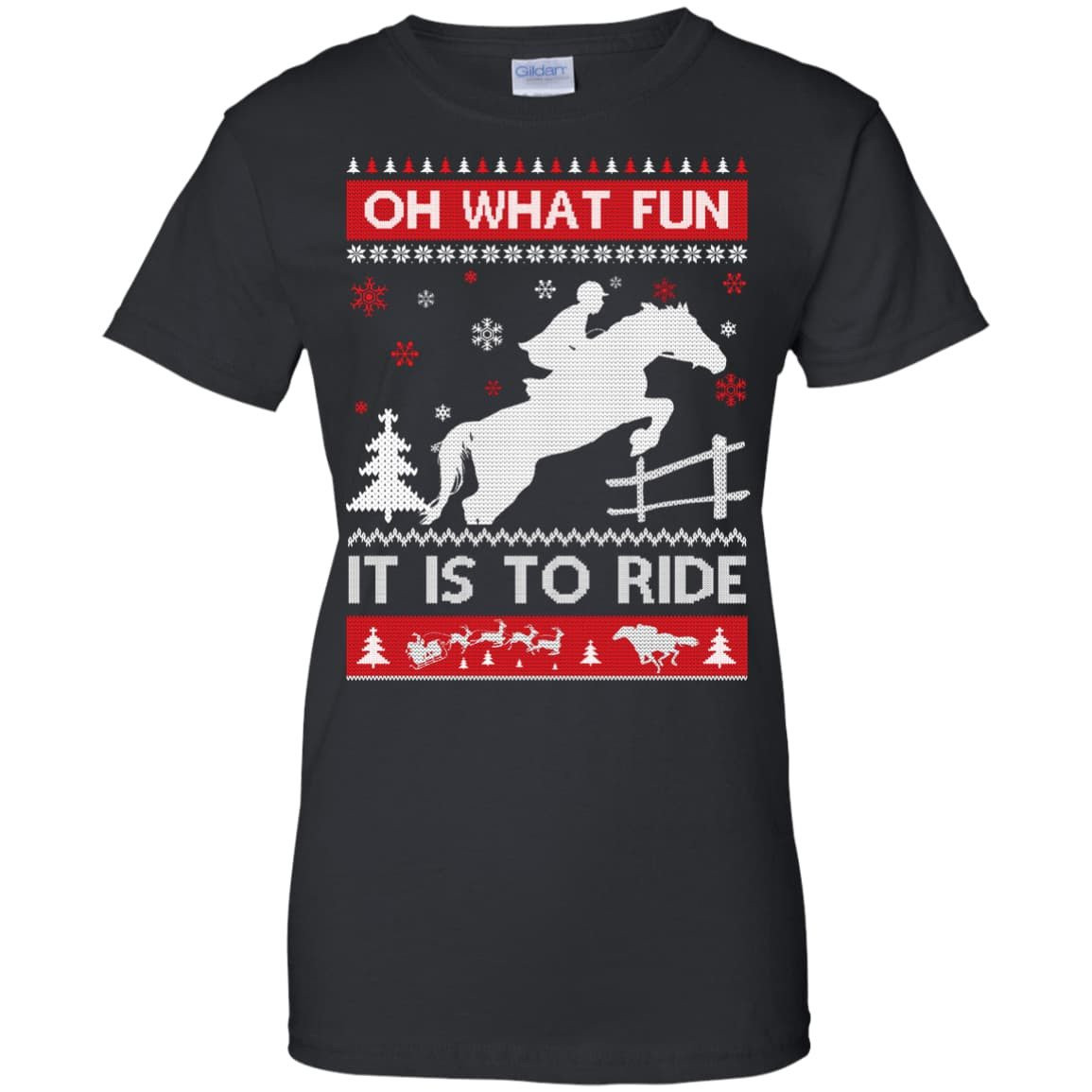 Horse Sweater Christmas Oh What Fun It Is To Ride T-Shirt & Hoodie | Teecentury.com