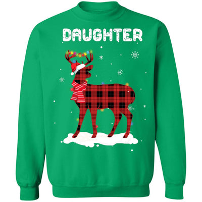 Daughter Deer Red Plaid Christmas Family Matching Pajamas T-Shirt & Sweatshirt | Teecentury.com