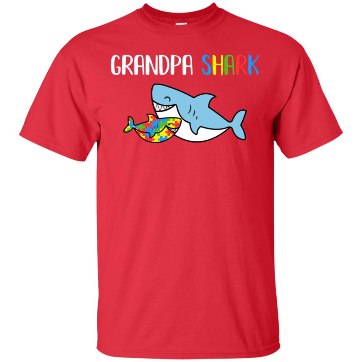 Grandpa Shark Support Autism Awareness For Grandchild T-Shirt & Hoodie | Teecentury.com