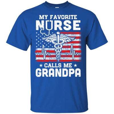 My Favorite Nurse Calls Me Grandpa USA Flag Father's Day T-Shirt & Hoodie | Teecentury.com