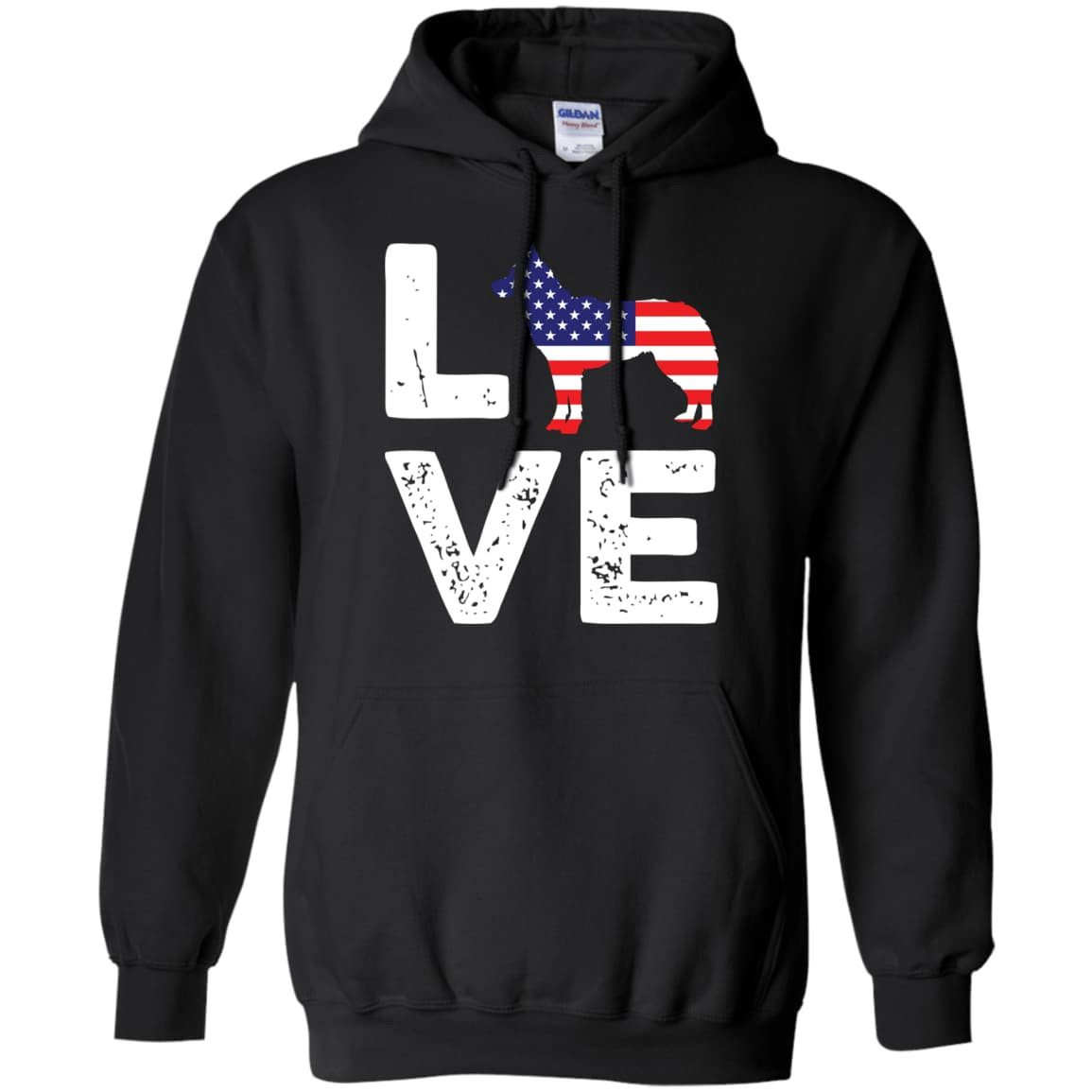American Flag Dog Husky Love T-Shirt & Hoodie | Teecentury.com