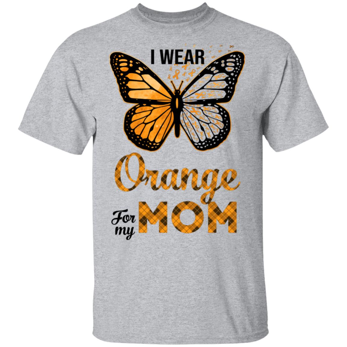 I Wear Orange For My Mom Butterfly Leukemia MS Awareness T-Shirt & Hoodie | Teecentury.com