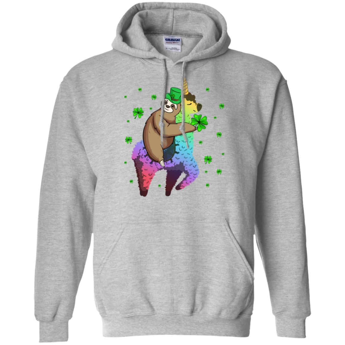 Leprechaun Sloth Riding Llama Unicorn St Patricks Day T-Shirt & Hoodie | Teecentury.com