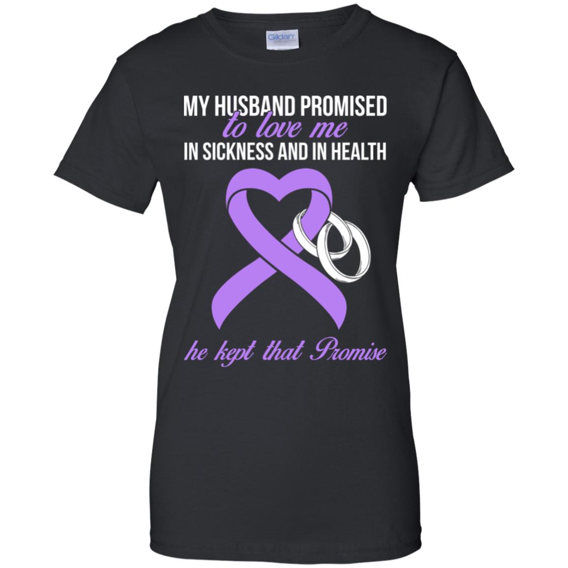 My Husband Promises To Love Me In Sickness Lavender Ribbon T-Shirt & Tank Top | Teecentury.com