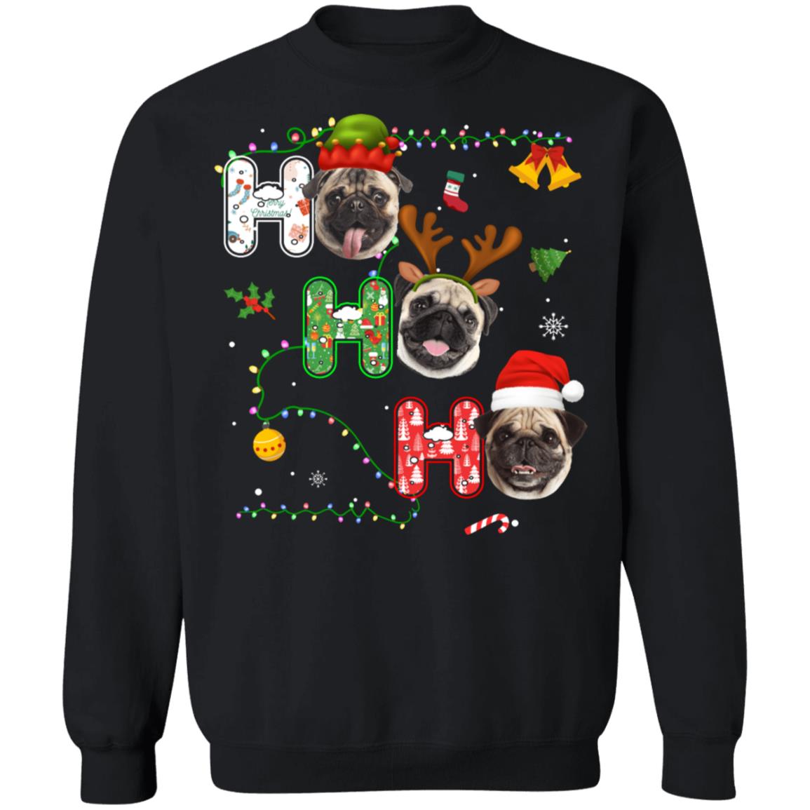 Christmas Ho Ho Ho Pug Lover Funny Xmas Gift T-Shirt & Sweatshirt | Teecentury.com