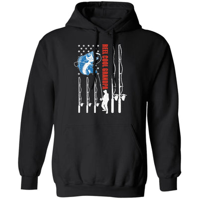 Reel Cool Grandpa American Flag Fish Fishing Fathers Day T-Shirt & Hoodie | Teecentury.com