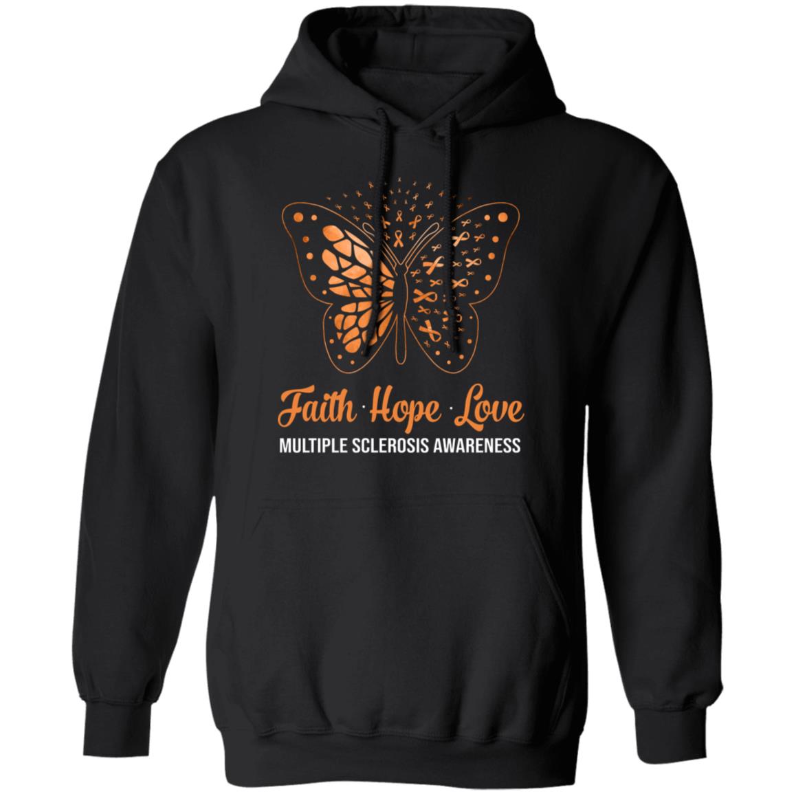 Faith Hope Love Orange Butterfly Multiple Sclerosis Awareness T-Shirt & Hoodie | Teecentury.com