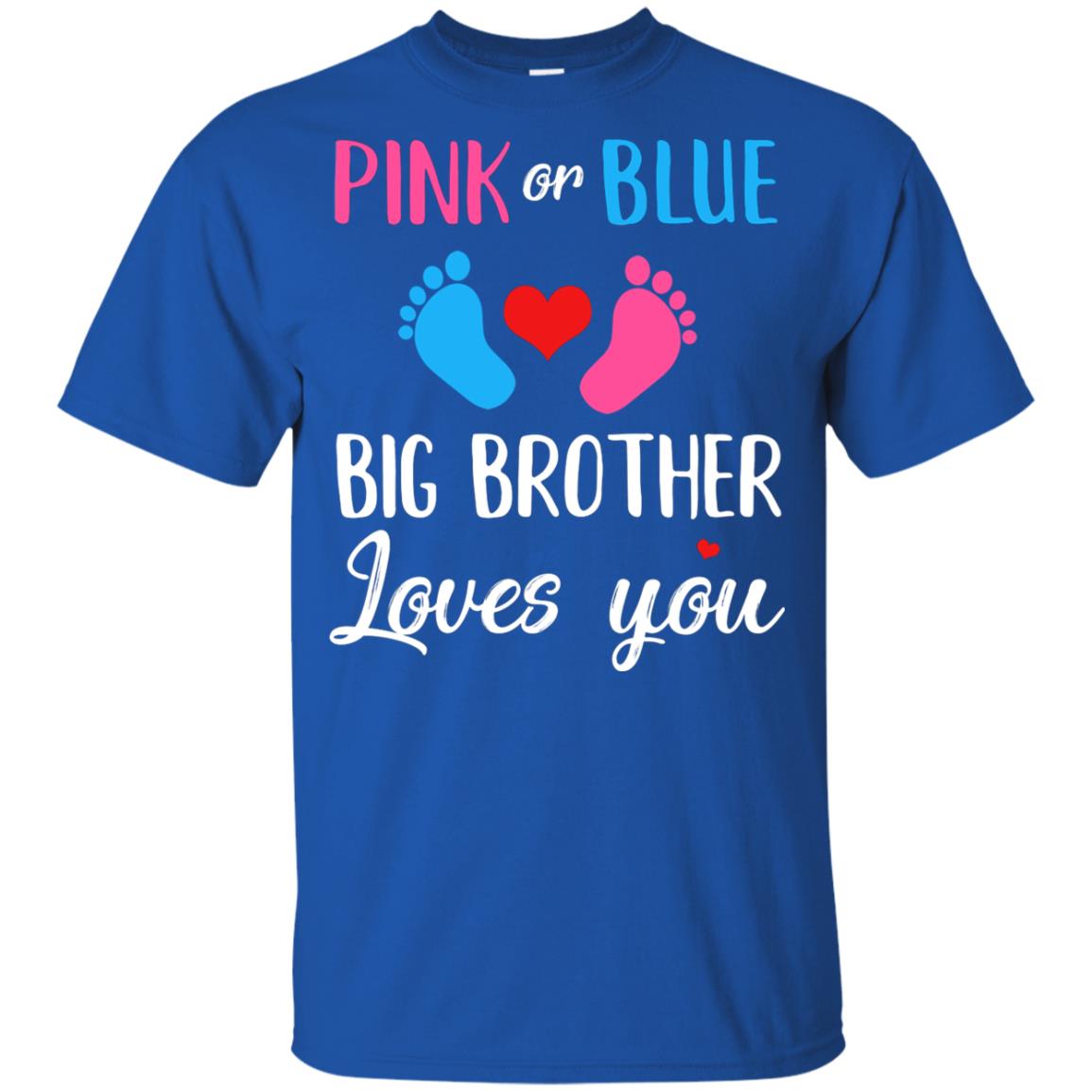 Pink Or Blue Big Brother Loves You Funny Gender Reveal Party Gift Youth Youth Shirt | Teecentury.com
