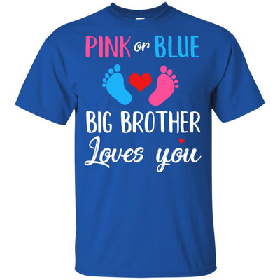 Pink Or Blue Big Brother Loves You Funny Gender Reveal Party Gift Youth Youth Shirt | Teecentury.com