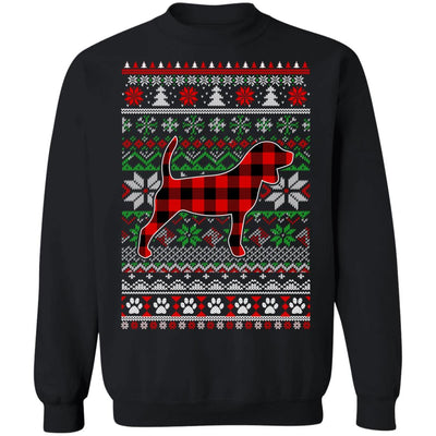 Beagle Red Plaid Ugly Christmas Sweater Gifts T-Shirt & Sweatshirt | Teecentury.com