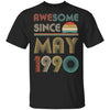 Awesome Since May 1990 Vintage 32th Birthday Gifts T-Shirt & Hoodie | Teecentury.com