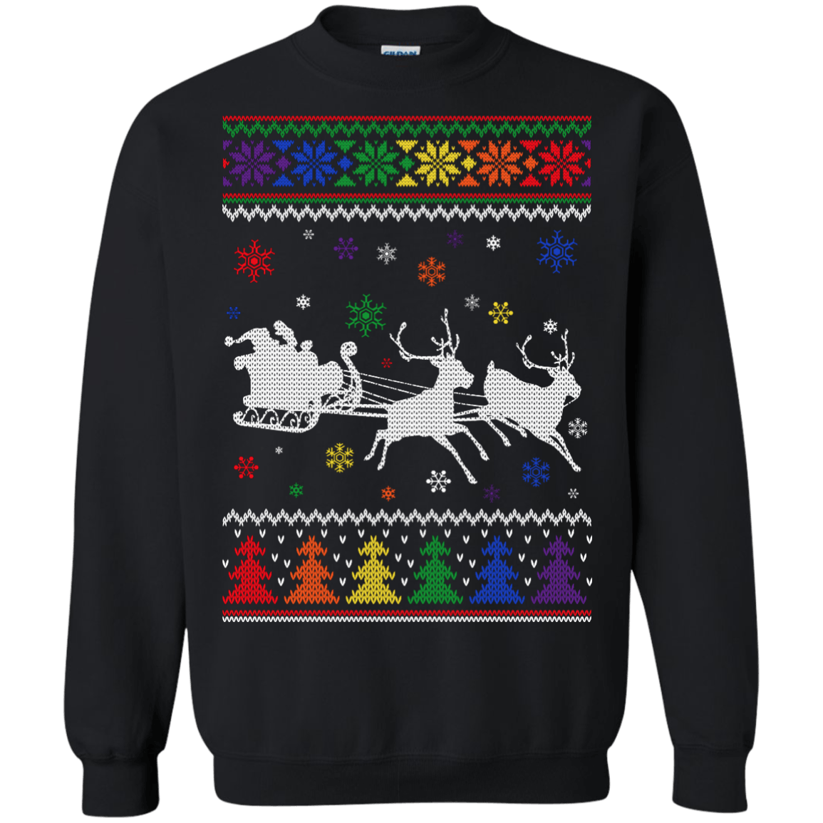 Rainbow Christmas Through The Snow Together T-Shirt & Hoodie | Teecentury.com