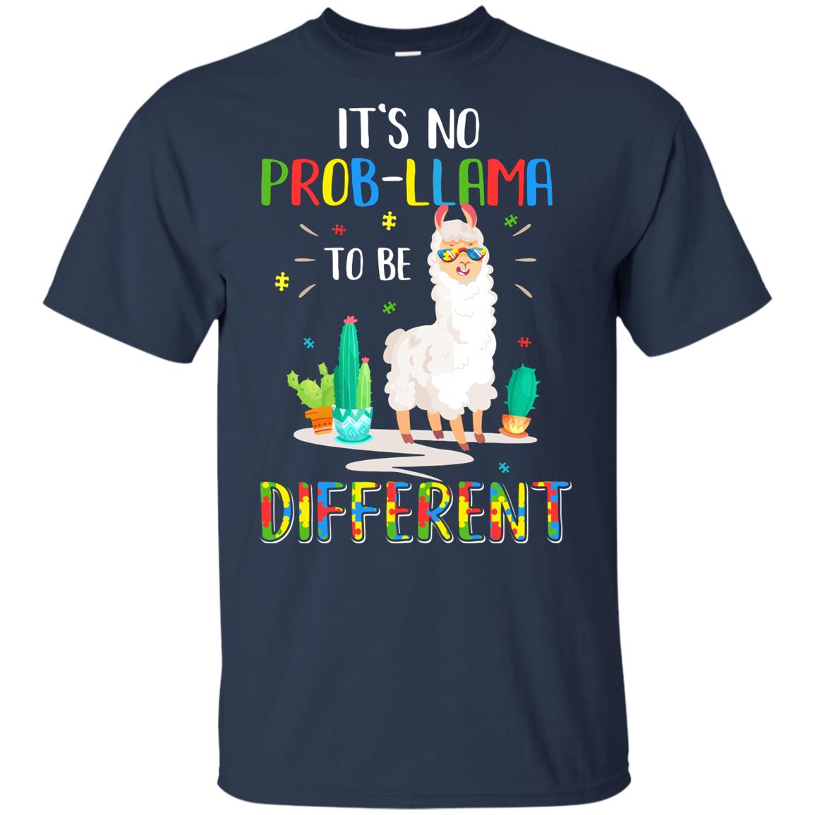 No Prob Llama To Be Different Llama Autism Awareness Gift Youth Youth Shirt | Teecentury.com