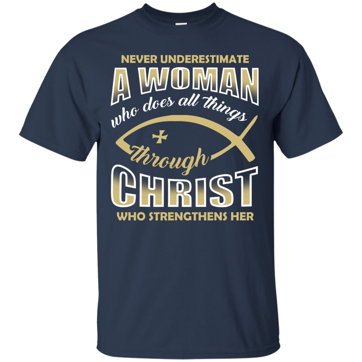 Who Does All Things Through Christ Who Strengthens Her T-Shirt & Hoodie | Teecentury.com