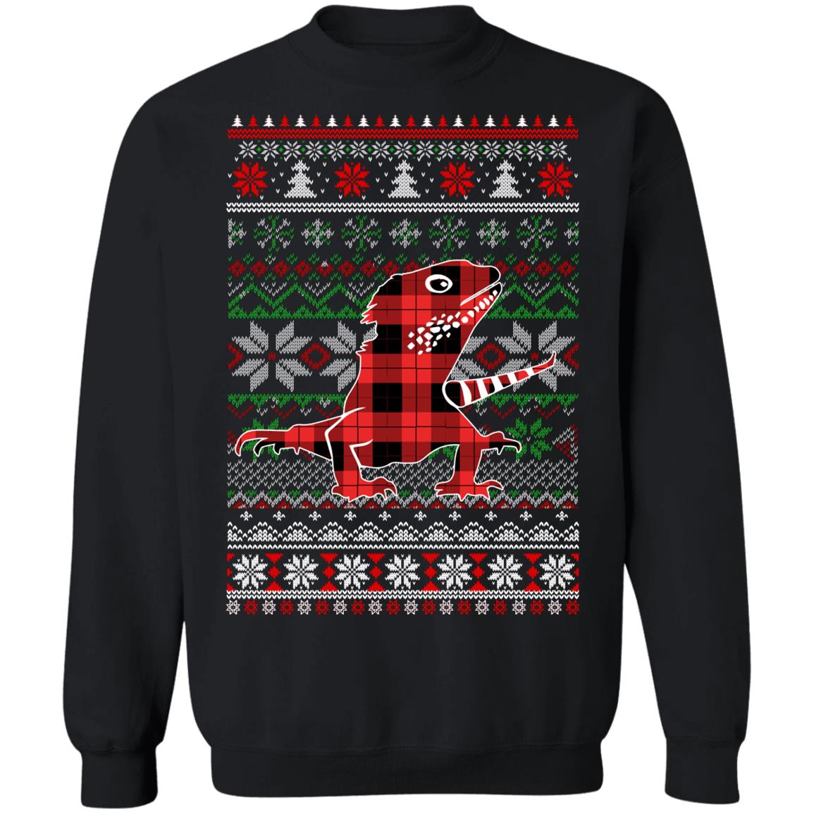 Bearded Dragon Red Plaid Ugly Christmas Sweater Funny Gifts T-Shirt & Sweatshirt | Teecentury.com
