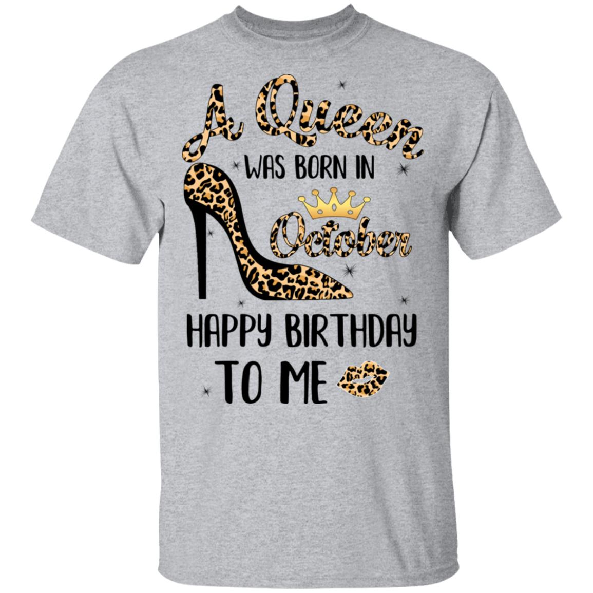 Born In October Girl Leopard High Heels Birthday Women Gift T-Shirt & Tank Top | Teecentury.com