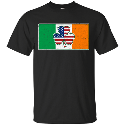 Shamrock Irish Ireland USA American Flag Gift T-Shirt & Hoodie | Teecentury.com