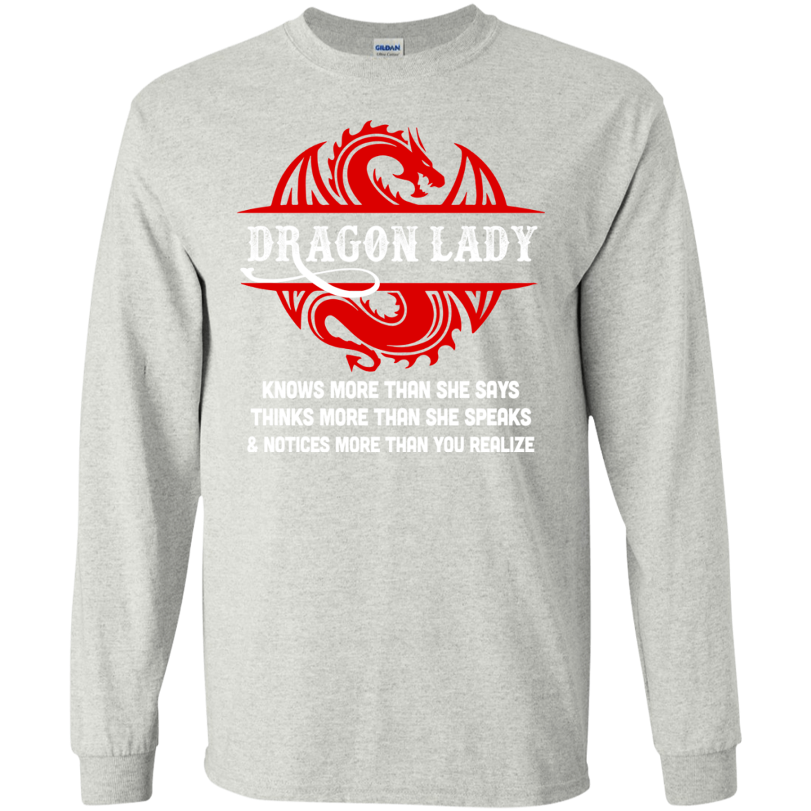Dragon Lady Knows More Than She Says Thinks Speaks Notices T-Shirt & Hoodie | Teecentury.com