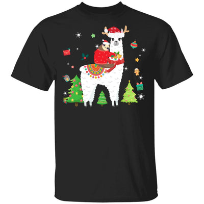 Santa Sloth Riding Llama Reindeer Christmas Gifts T-Shirt & Sweatshirt | Teecentury.com