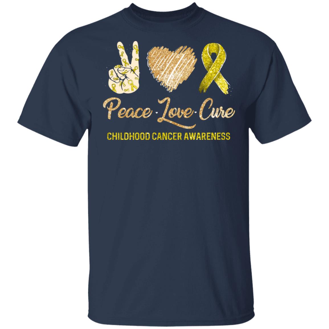 Peace Love Cure Childhood Cancer Awareness T-Shirt & Hoodie | Teecentury.com
