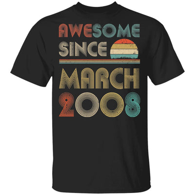 Awesome Since March 2008 Vintage 14th Birthday Gifts Youth Youth Shirt | Teecentury.com