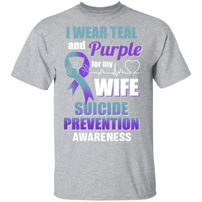 I Wear Teal And Purple For My Wife Suicide Prevention T-Shirt & Hoodie | Teecentury.com