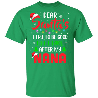 Dear Santa I Tried To Be Good But My Nana Christmas Kids Youth Youth Shirt | Teecentury.com