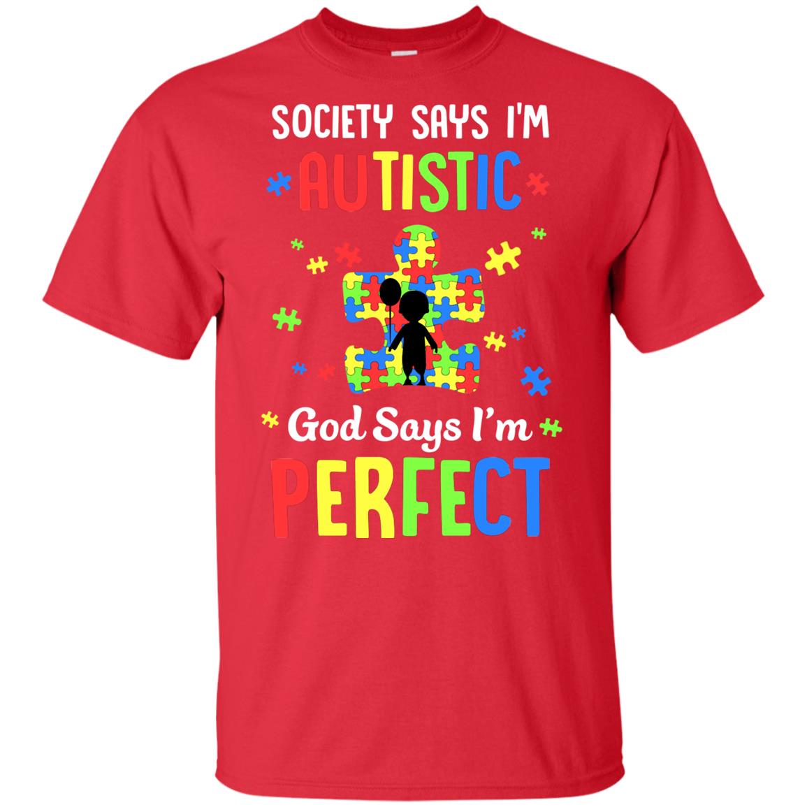 Society Says I Am Autistic God Says I Am Perfect Autism Youth Youth Shirt | Teecentury.com