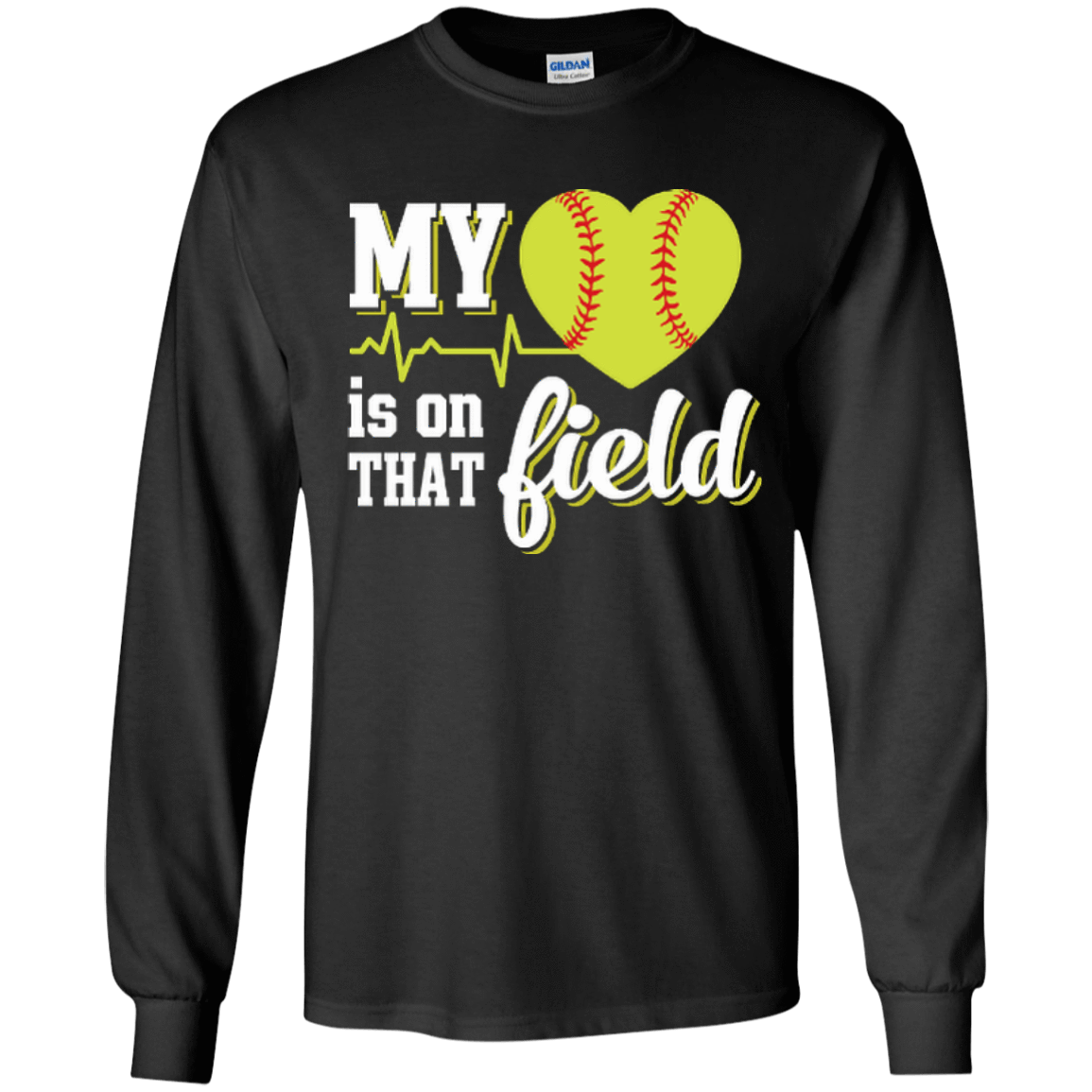 My Heart Is On That Field Softball T-Shirt & Hoodie | Teecentury.com