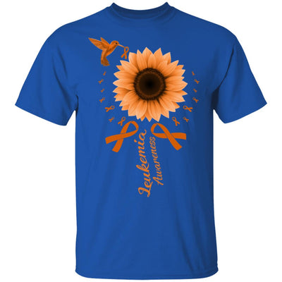 Hummingbird Sunflower Orange Ribbon Leukemia Awareness T-Shirt & Hoodie | Teecentury.com