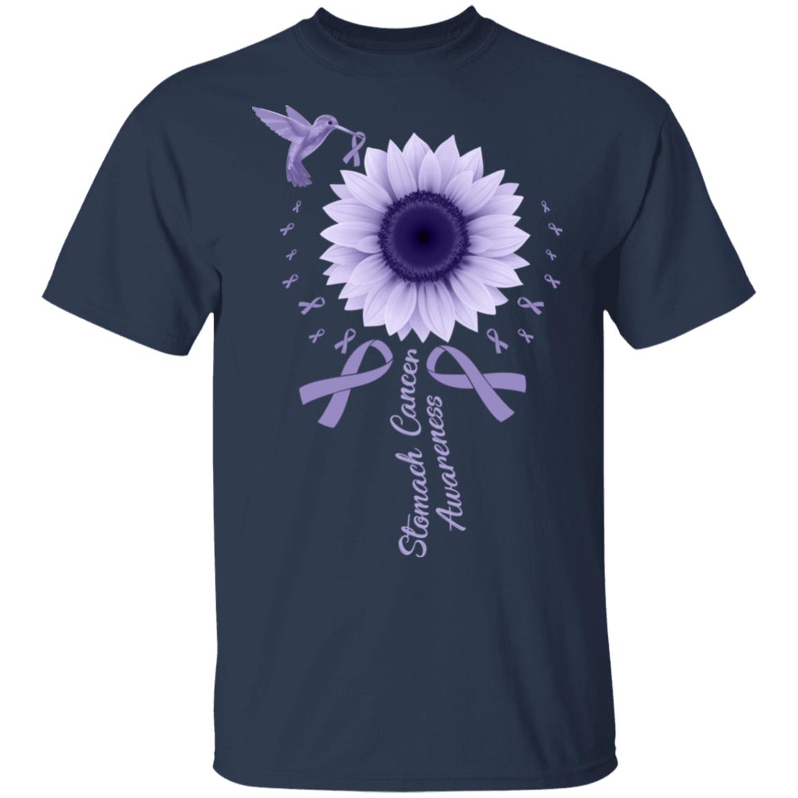 Hummingbird Sunflower Periwinkle Stomach Cancer Awareness T-Shirt & Hoodie | Teecentury.com