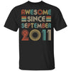 Awesome Since September 2011 Vintage 11th Birthday Gifts Youth Youth Shirt | Teecentury.com