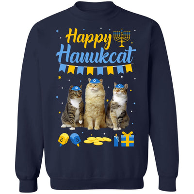 Jewish Hanukkah Cat Happy Hanukcat Christmas Gift T-Shirt & Sweatshirt | Teecentury.com