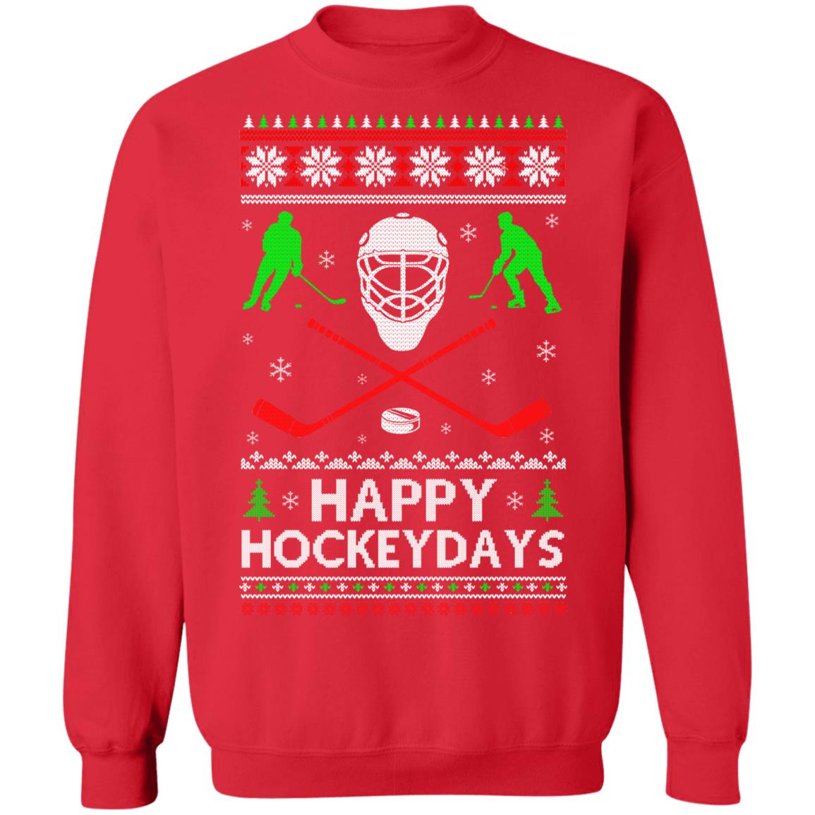 Happy Hockeydays Hockey Ugly Christmas Sweater Xmas Gift T-Shirt & Sweatshirt | Teecentury.com