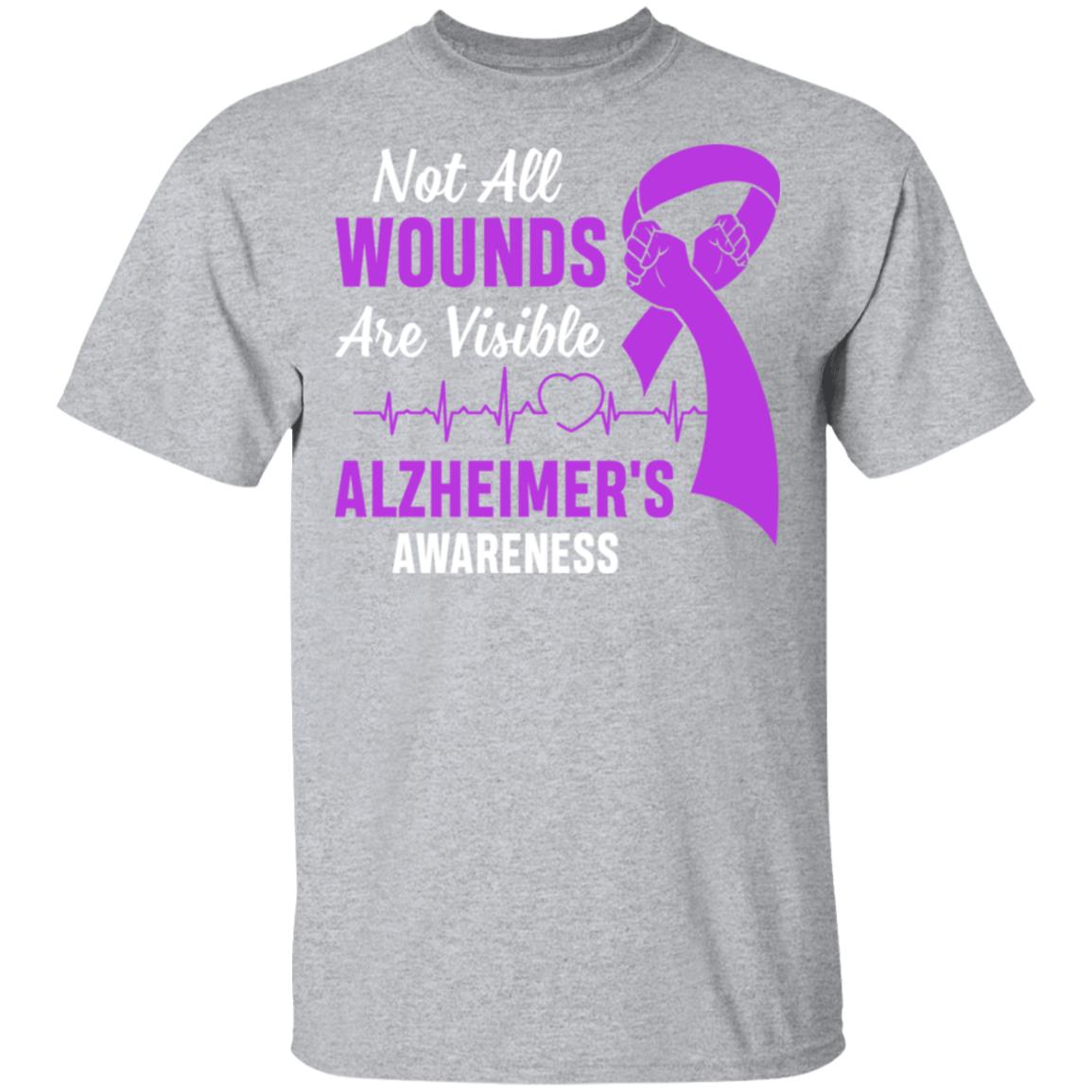 Alzheimer's Awareness Purple Not All Wounds Are Visible T-Shirt & Hoodie | Teecentury.com