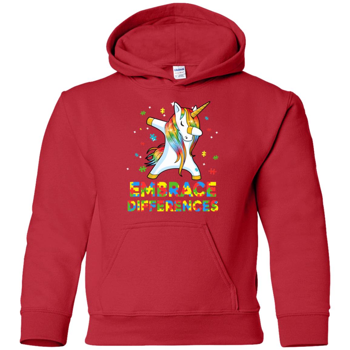 Dabbing Unicorn Autism Awareness Embrace Differences Youth Youth Shirt | Teecentury.com