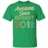 Awesome Since August 2012 Vintage 10th Birthday Gifts Youth Youth Shirt | Teecentury.com