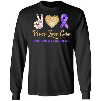 Peace Love Cure Fibromyalgia Awareness T-Shirt & Hoodie | Teecentury.com