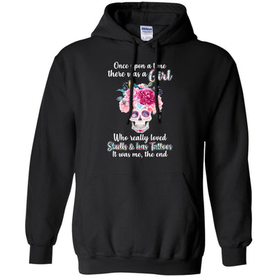 Once Upon A Time There Was A Girl Loved Skulls Tattoos T-Shirt & Tank Top | Teecentury.com
