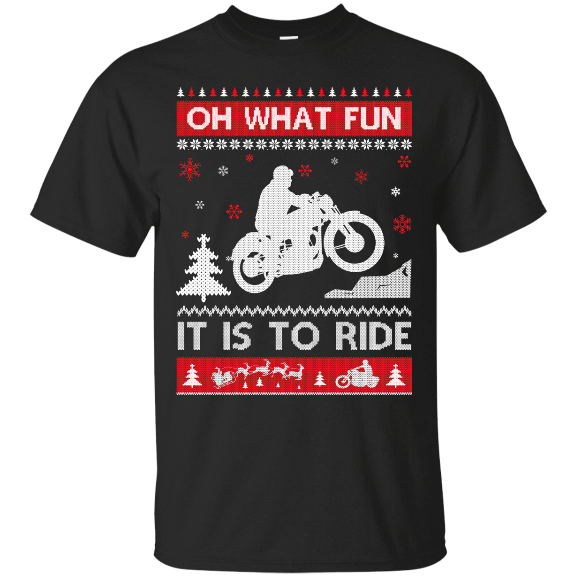 Motorcycle Sweater Christmas Oh What Fun It Is To Ride T-Shirt & Hoodie | Teecentury.com