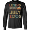 Legend Since July 2005 Vintage 17th Birthday Gifts T-Shirt & Hoodie | Teecentury.com