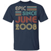 Epic Since June 2008 Vintage 14th Birthday Gifts Youth Youth Shirt | Teecentury.com