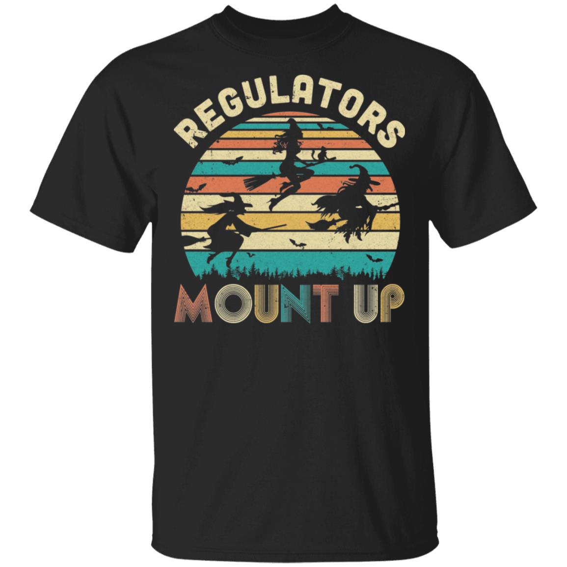 Vintage Regulators Mount Up Funny Halloween Witch T-Shirt & Tank Top | Teecentury.com