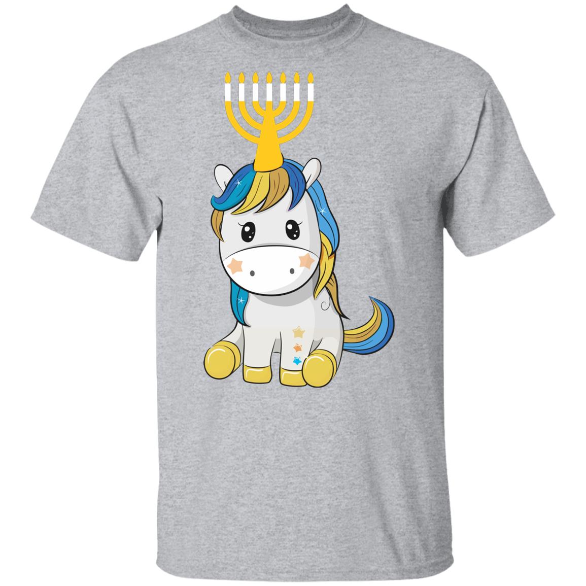 Funny Jewish Unicorn Menorah Kids Girl Hanukkah Youth Youth Shirt | Teecentury.com