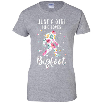 Flower Just A Girls Who Loves Bigfoot T-Shirt & Tank Top | Teecentury.com