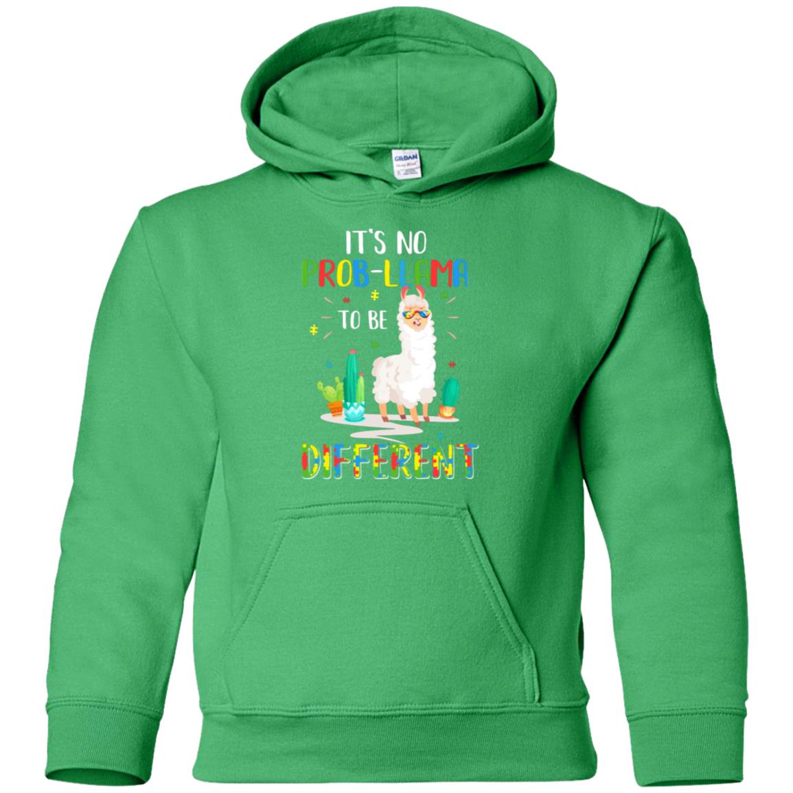 No Prob Llama To Be Different Llama Autism Awareness Gift Youth Youth Shirt | Teecentury.com