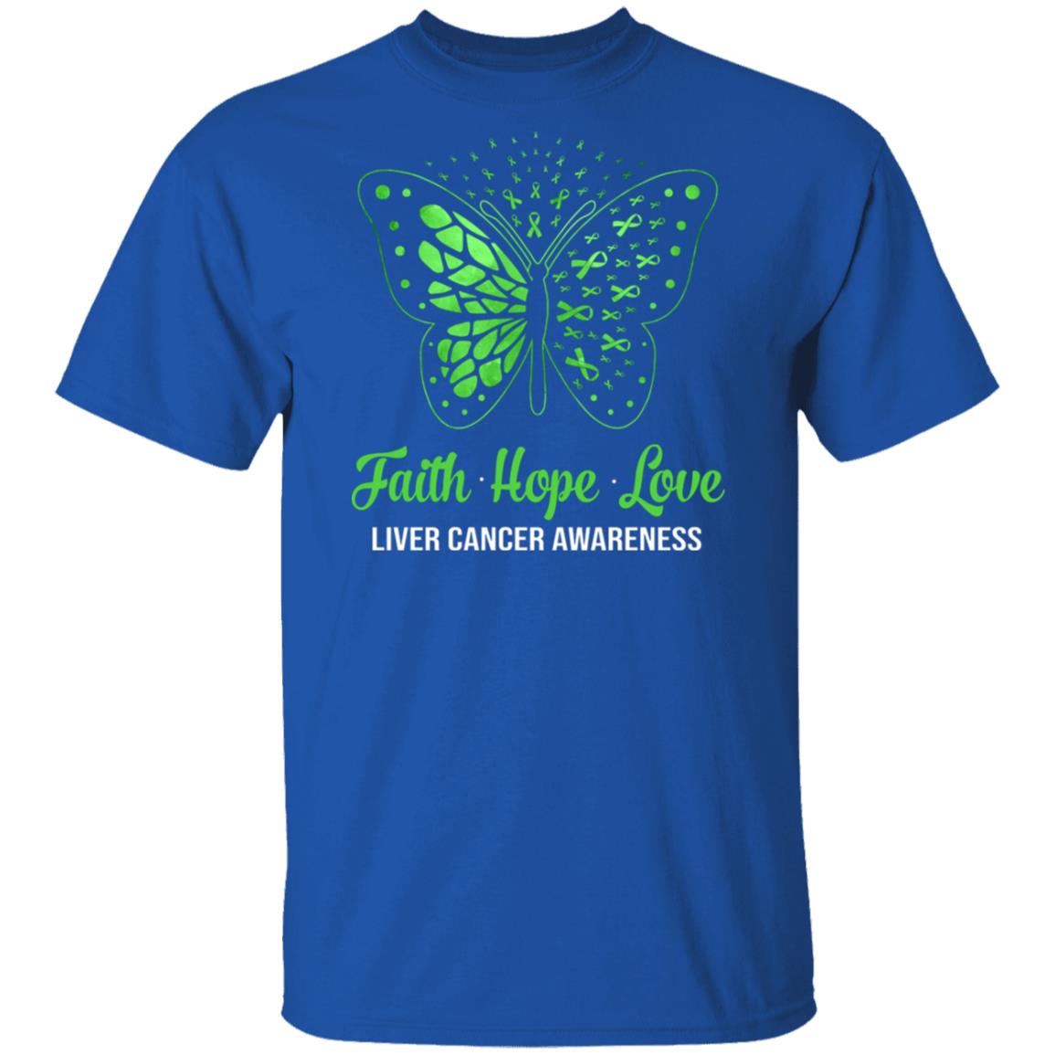 Faith Hope Love Green Butterfly Liver Cancer Awareness T-Shirt & Hoodie | Teecentury.com